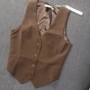 Qinsen Chocolate Brown Vest